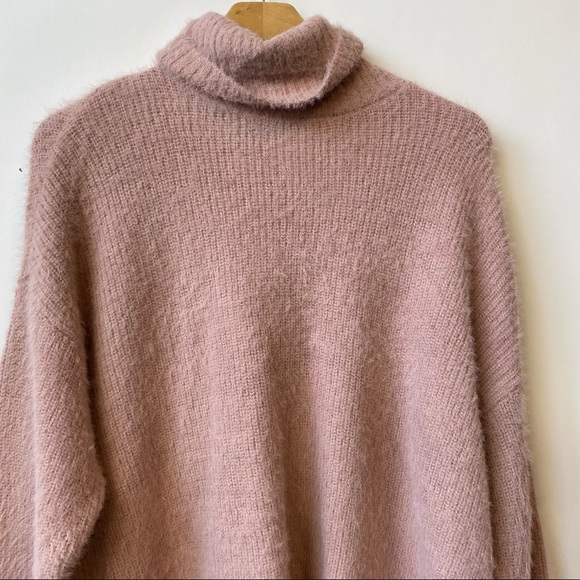 Kohls Sonoma Fuzzy Eyelash Cowlneck Tunic Sweater Blush Pink Women's Size 1X - Picture 3 of 8